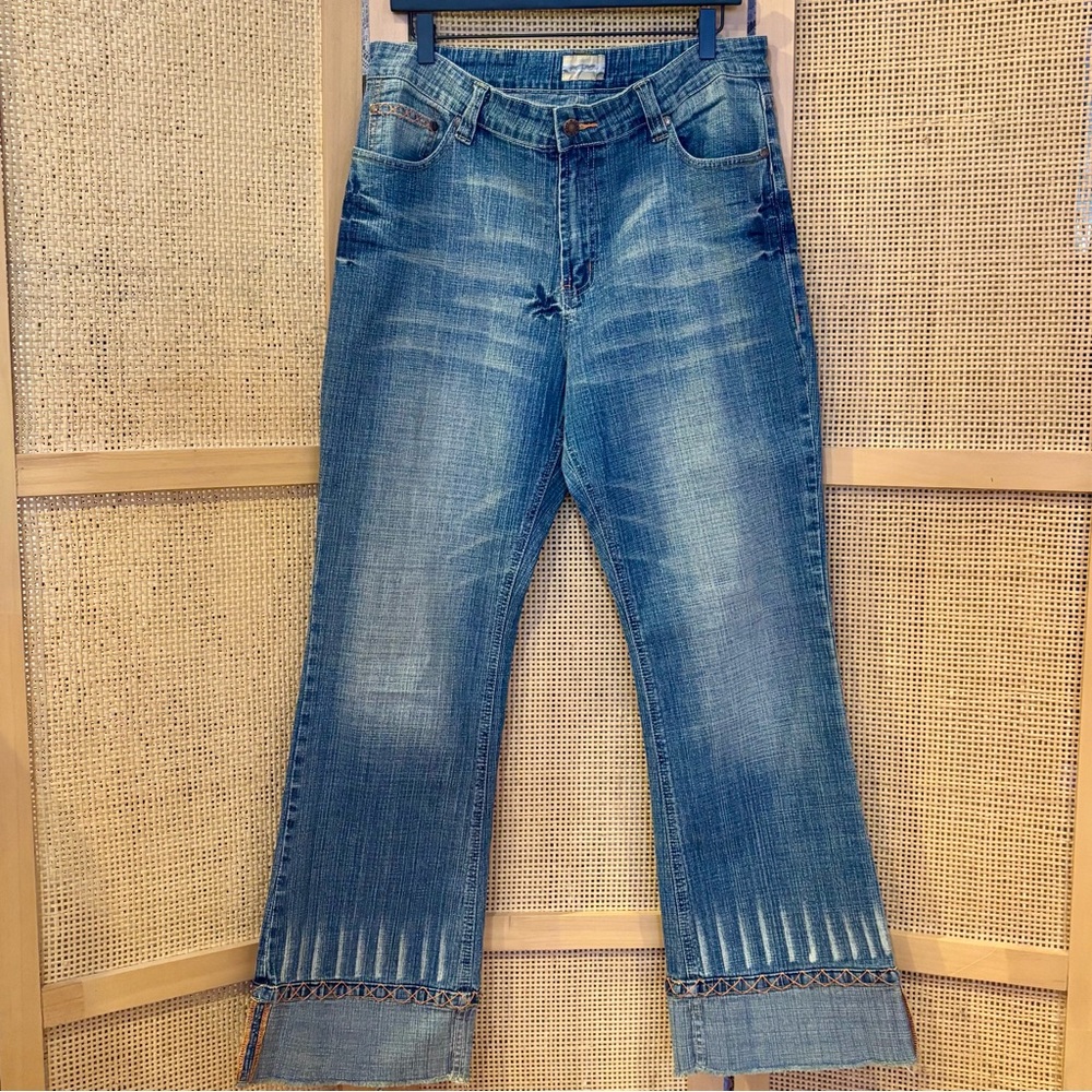 X You Vintage Y2K Faded Flare Mid Rise Women Jeans